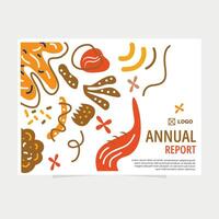 Annual Report Cover with Earthy Tones and Organic Abstract Patterns vector