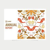 Annual Report Cover with Nature Inspired Shapes and Patterns vector