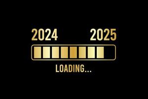 Loading process ahead of new year 2025. Symbol of new year 2025 celebration. Creative festive banner with trendy design. vector