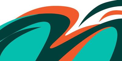 elegant wavy banner design with modern green and orange colors, creative banner design with white background. vector