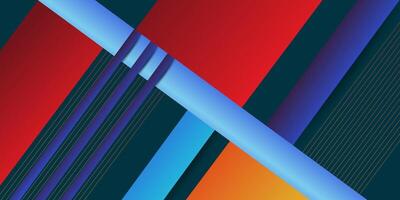 Abstract blue and red diagonal geometric shapes background. Minimal geometric with lines. Modern futuristic banner template design. Suitable for poster, banner, business, cover, advertisement, web. vector