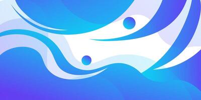 Blue geometric business banner design. Creative banner design with wave shape and shadow as template. Simple design on white horizontal banner. Eps10 vector