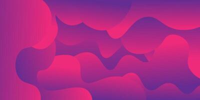 Bright purple geometric business banner design with pink color combination. Creative banner design with wave shape as template. Simple design on horizontal banner. vector