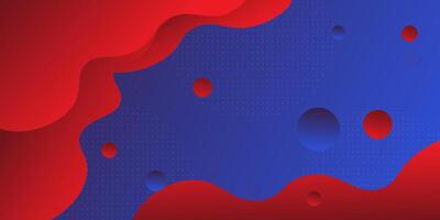 Modern red geometric business banner design. Creative banner design with wave and line shape as template. Simple horizontal banner with blue background. Eps10 vector