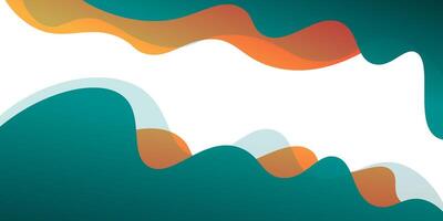 Dark green and orange geometric business banner design. Creative banner design with wave shape and shadow as template. Simple horizontal banner. Eps10 vector