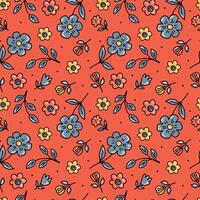 A pattern of small flowers. Seamless background with a bohemian pattern in the form of small flowers. vector