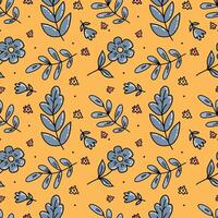A pattern of small flowers and leaves for the fabric. Seamless background with a pattern for fabric. vector