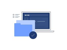 PC working processes. Computing and development vector