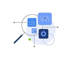 Data science,Web banner, presentation slide,Loupe wih diagram vector