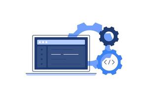 Development and programming. Flat illustration vector