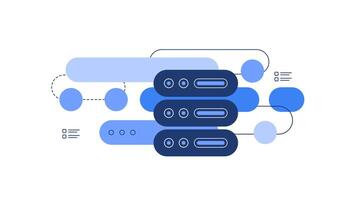 Data center. Server and big data. Flat illustration vector