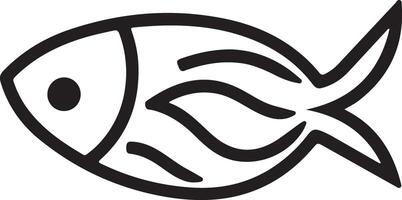 a black and white fish icon on a white background vector