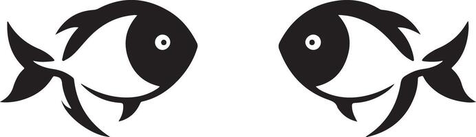 two fish eyes on a white background vector