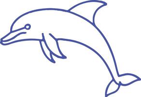 a dolphin is shown in a blue outline vector