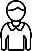 A black and white line drawing of a man vector