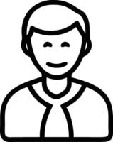 A man with a tie and a smile icon vector