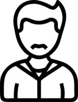A man with a mustache and a beard is shown in a line drawing vector
