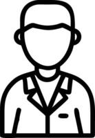 A man in a suit is shown in a line drawing vector