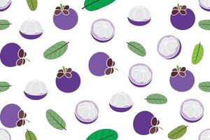 Illustration, Abstract pattern of mangosteen on white color background. vector