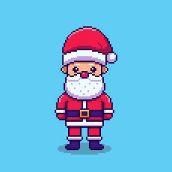 píxel Arte Papa Noel claus juego activo diseño vector