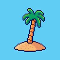 Pixel art Palm Tree game asset design vector