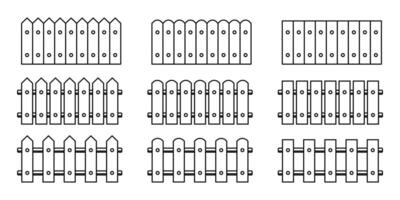 Fence icon on group isolated on white background. Outline design. vector