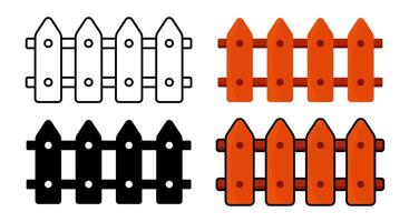 Group of fence icon isolated on white background. vector
