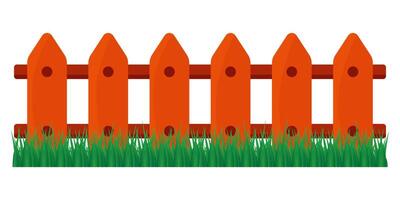 Fence and grass icon isolated on white background. vector