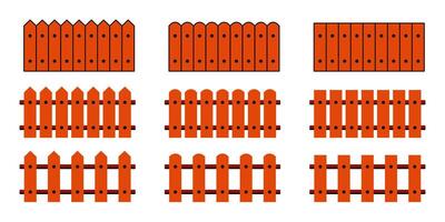 Fence icon on group isolated on white background. Outline design. vector