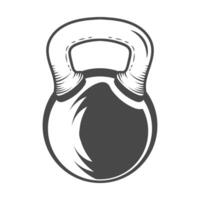 Kettlebell front view black design vector