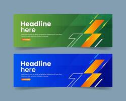 Simple gradient banner template vector