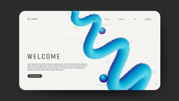 abstract background for landing page with 3d gradient shape, fluid geometric minimalistic shapes, website template vector
