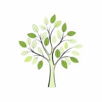 of a green tree with leaves, eco-friendly concept.. vector