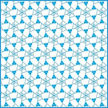 abstract pattern of multiple string and flower shape with dominant blue color vector