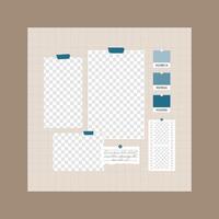 Flat moodboard design template vector