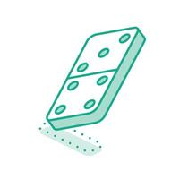 Isometric domino. Outline object isolated on white. Icon for website and game. vector
