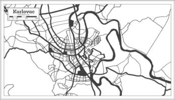 Karlovac Croatia City Map in Black and White Color in Retro Style. Outline Map. vector