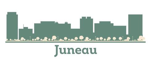 Abstract Juneau Alaska city Skyline silhouette with Color Buildings. Business travel and tourism concept with modern architecture. Cityscape with landmarks. vector