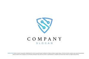 Minimalist tech logo for a startup shield vector