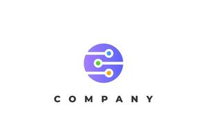 Minimalist tech logo for a startup circle vector