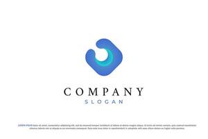 minimalist tech logo 3d abstract vector
