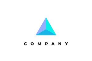 Minimalist tech logo for a startup triangle vector