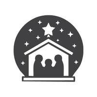 A simple, serene of baby Jesus in a manger vector