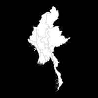 Myanmar map with administrative divisions. illustration. vector