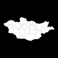 Mongolia map with administrative divisions. illustration. vector