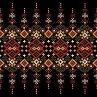 Pixel IKAT fabric patterns vector