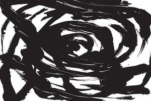 Abstract Black Brush Strokes Texture Overlay on White Monochrome Background Design vector