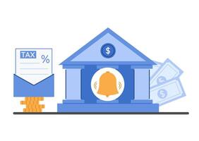 Reminder for preparing and calculating tax declaration. Taxation planning concept vector