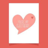 Happy Valentines day greeting card with speech buble with handwritten quote vector