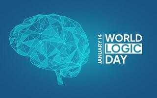 World Logic Day. January 14. Design template for banner, web, card, poster. Holiday concept vector